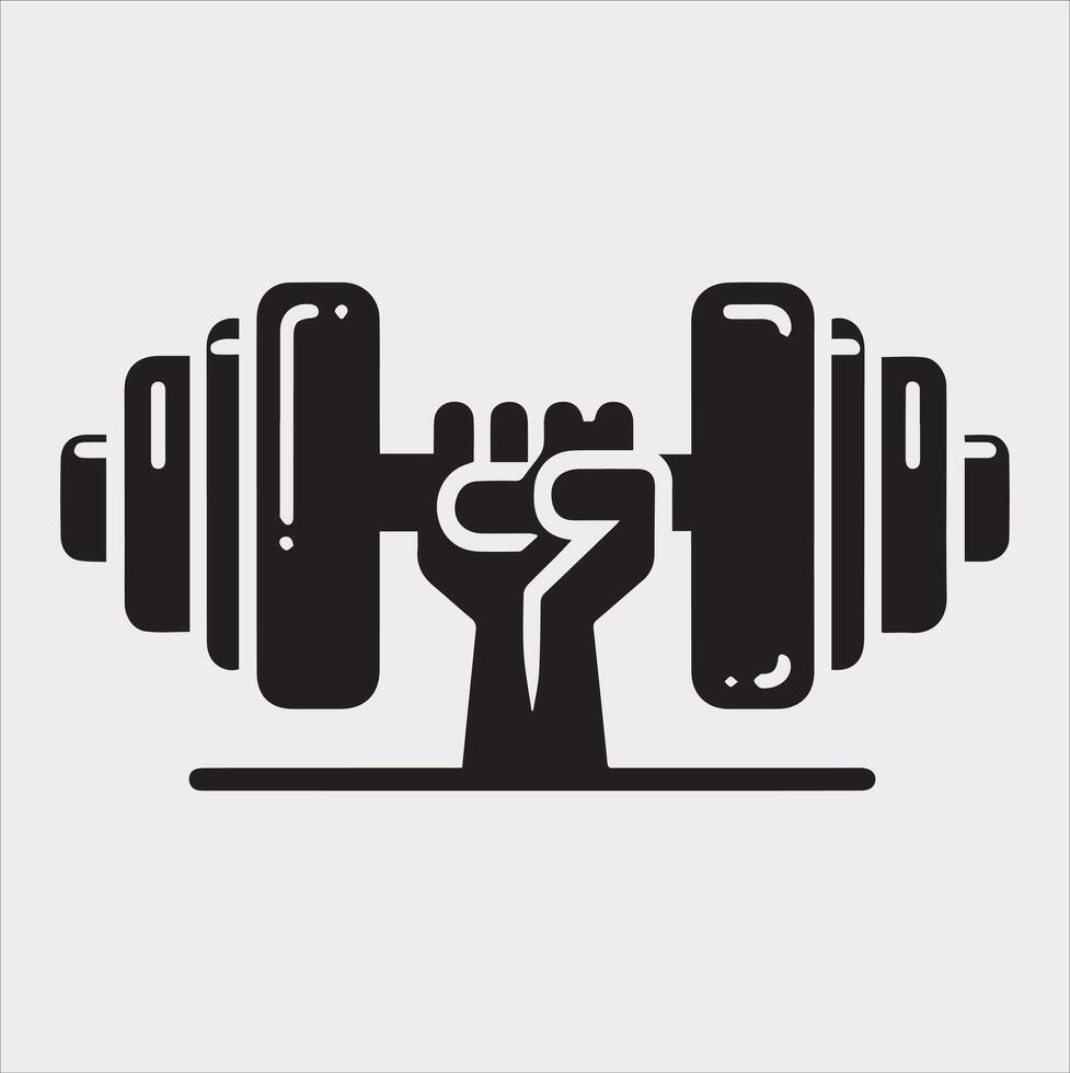Dumbbell Holding Silhouette - Ideal for Personal Trainers vector