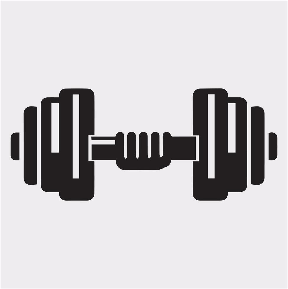 Simple Dumbbell Holding Silhouette for Exercise Designs vector