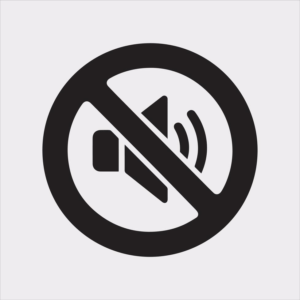 No Sound Icon Simple Silhouette on White Background vector