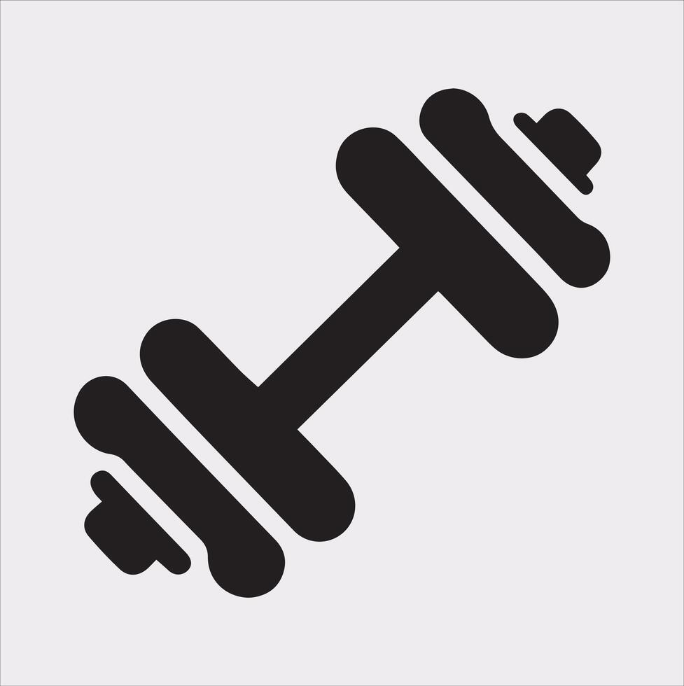 Strong Dumbbell Holding Silhouette on Clean White Background vector