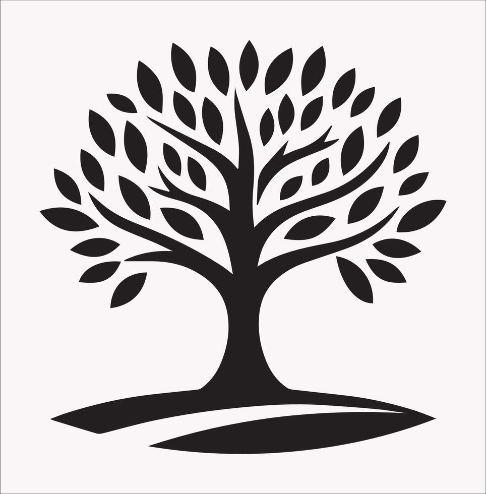 Elegant Tree Illustration Logo in for White Background vector