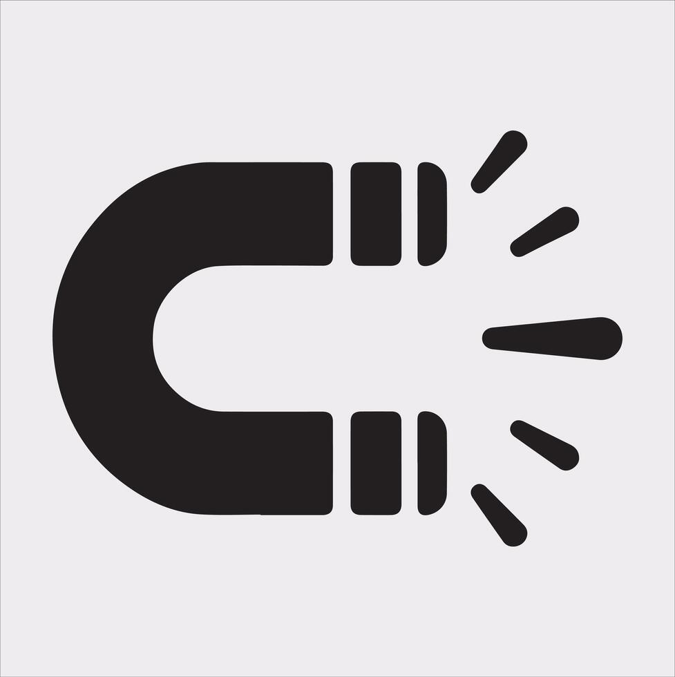Clean and Minimal Magnet Icon in Silhouette Style vector