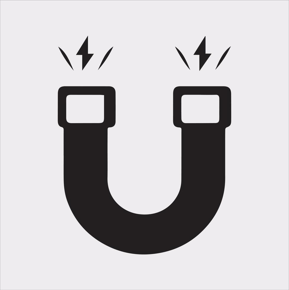 High-Resolution Magnet Icon Black Silhouette Illustration vector