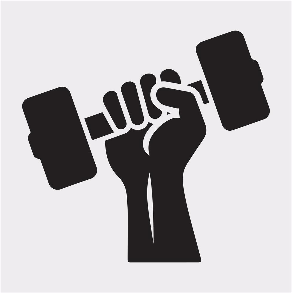 Eye-Catching Dumbbell Holding Silhouette for Gym Promotions vector