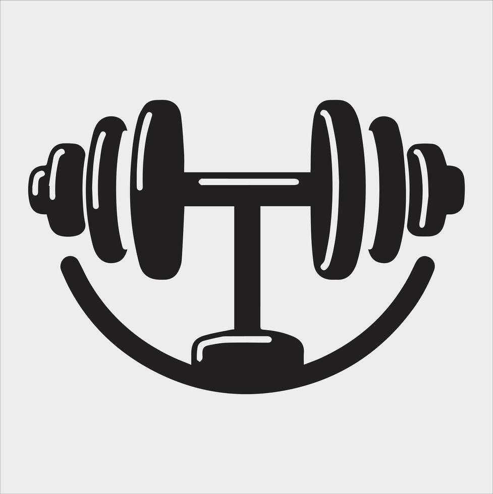 Dynamic Dumbbell Holding Silhouette for Workout Graphics vector