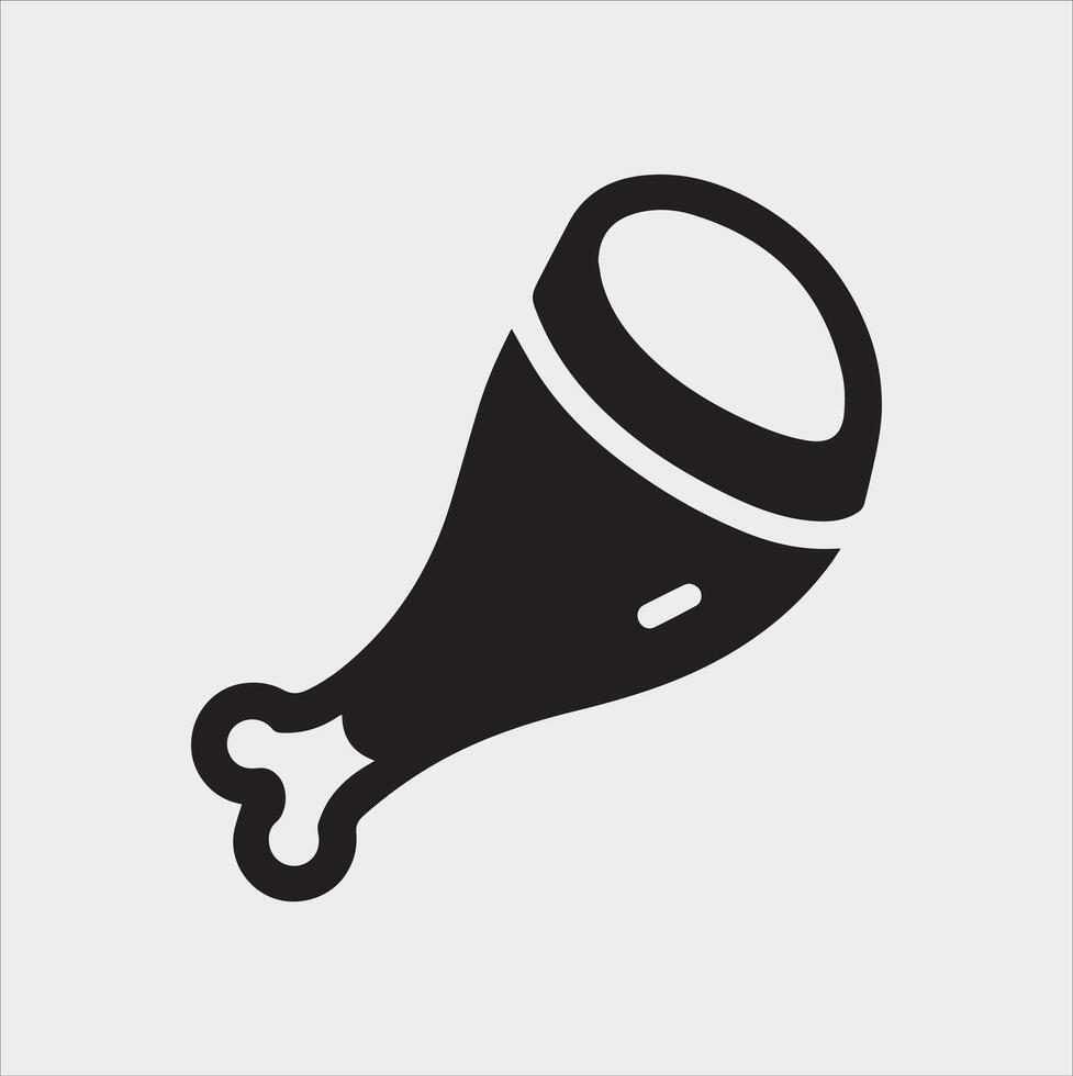Meat Leg Icon Professional Silhouette on White Background vector