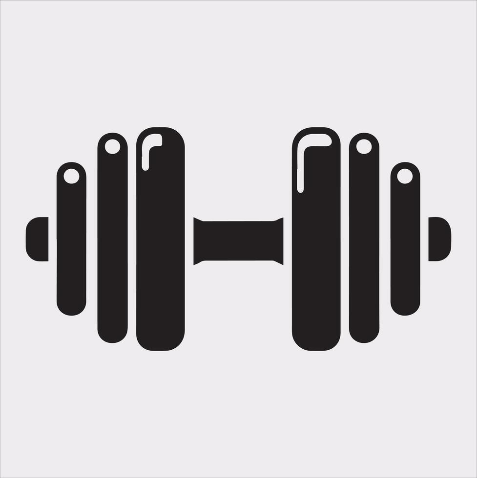 Stylish Dumbbell Holding Silhouette for Gym Projects vector