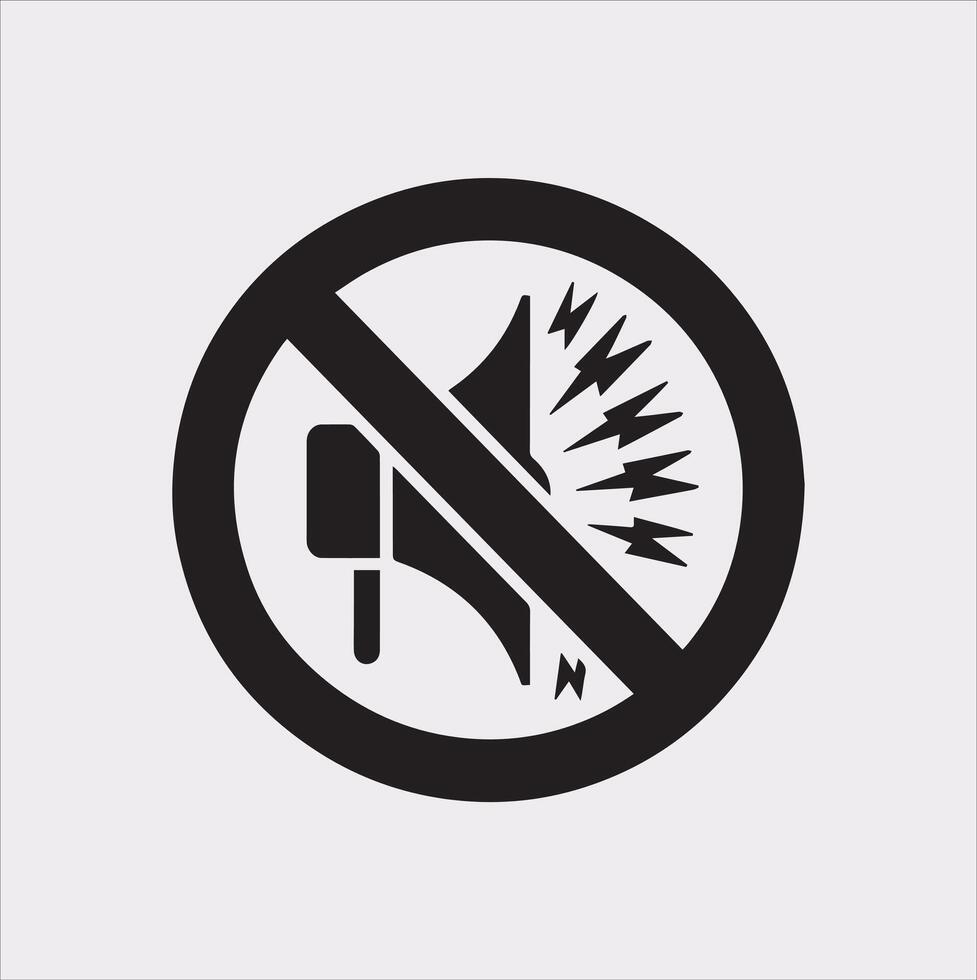 No Sound Icon Clean Silhouette on White Background vector