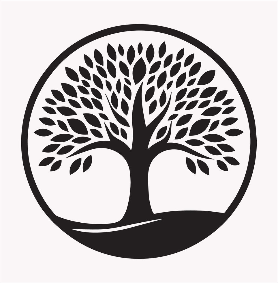 Tree Shape Logo Silhouette for Eco-Friendly Designs vector
