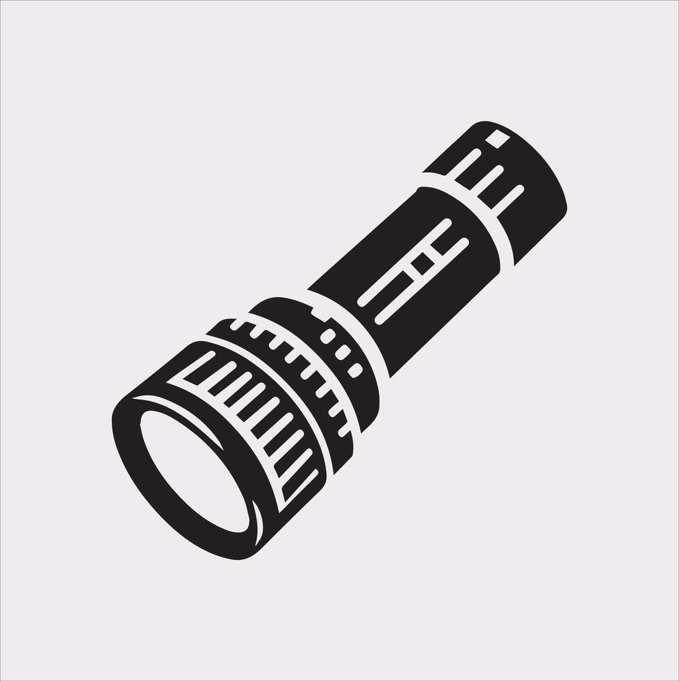 High-Quality Flashlight Silhouette for Creative Projects vector