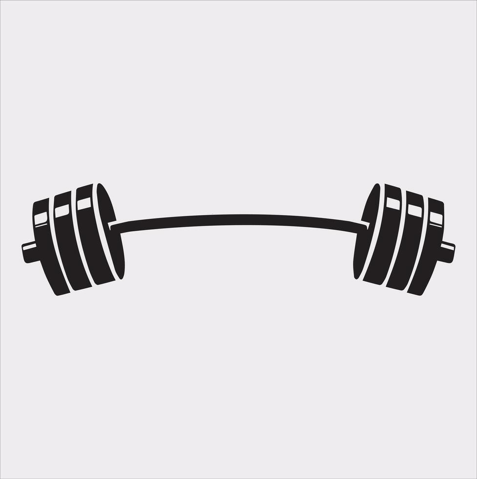 Black and White Dumbbell Holding Silhouette vector