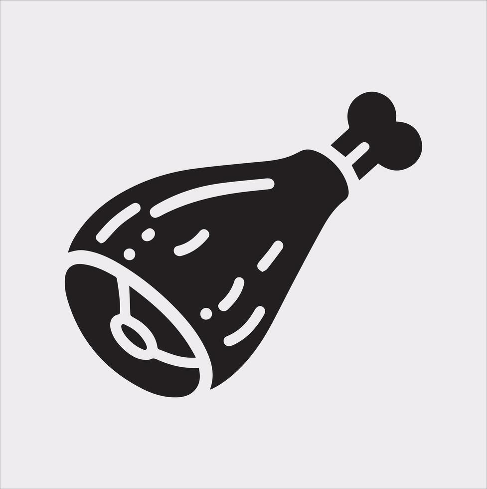High-Resolution Meat Leg Icon Black Silhouette Design vector