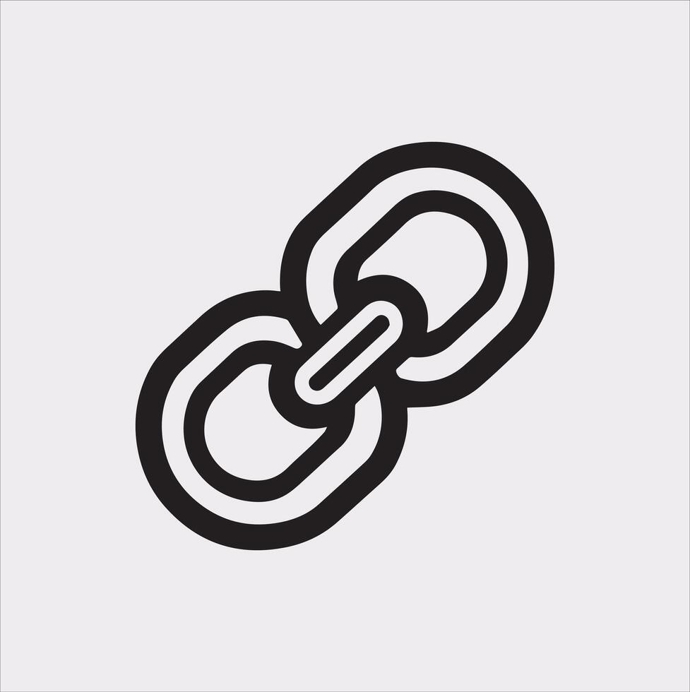 High-Quality Single Link Icon in Silhouette on White Background vector