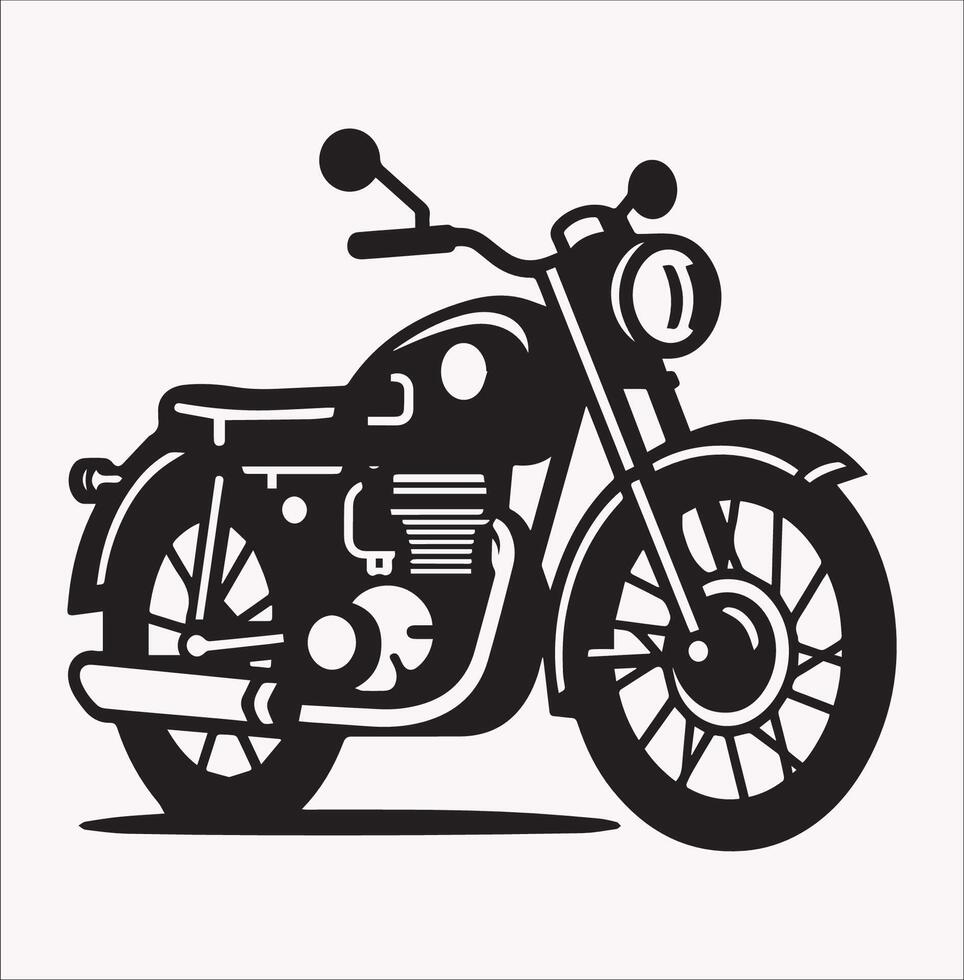 Motorcycle Silhouette Icon for Minimalist Graphic Design vector