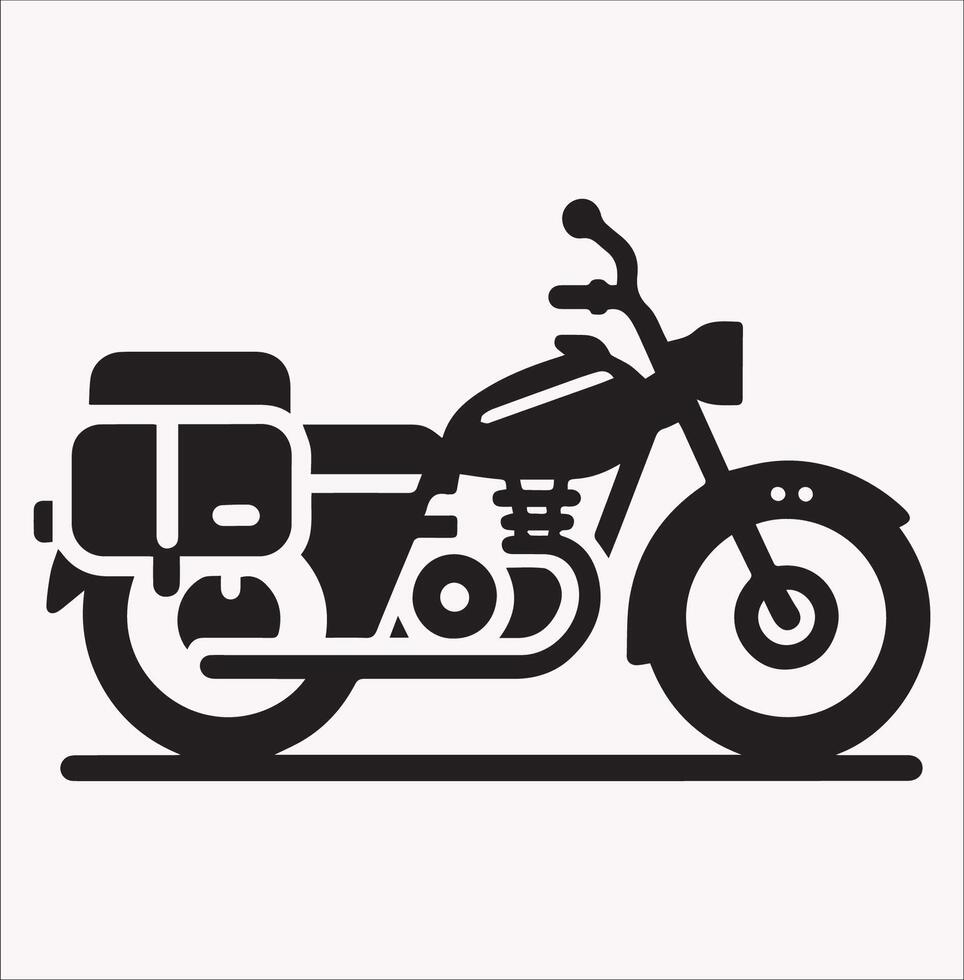 Simple and Modern Motorcycle Silhouette Icon on White Background vector