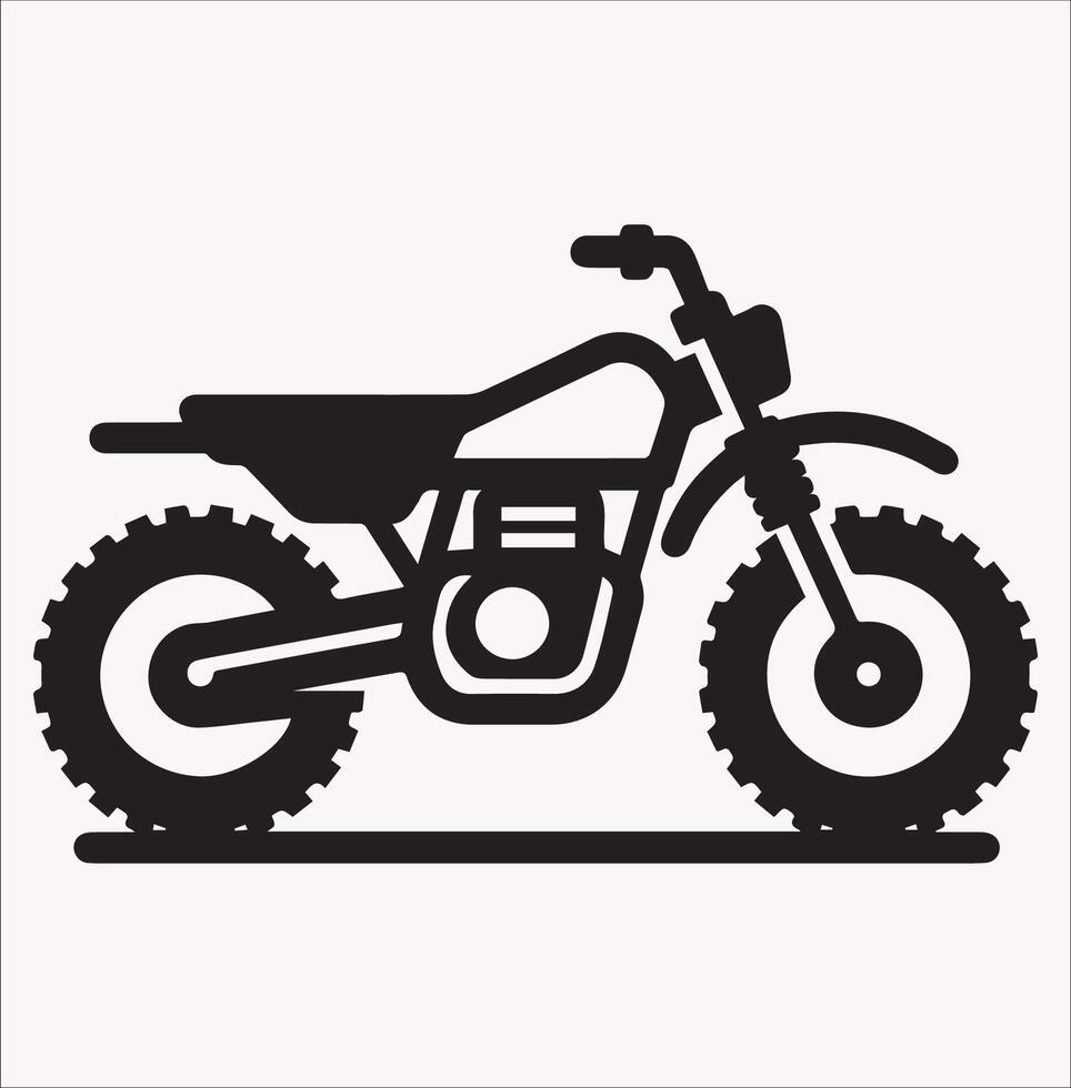 Motorcycle Silhouette Icon with Clean Lines on White Background vector