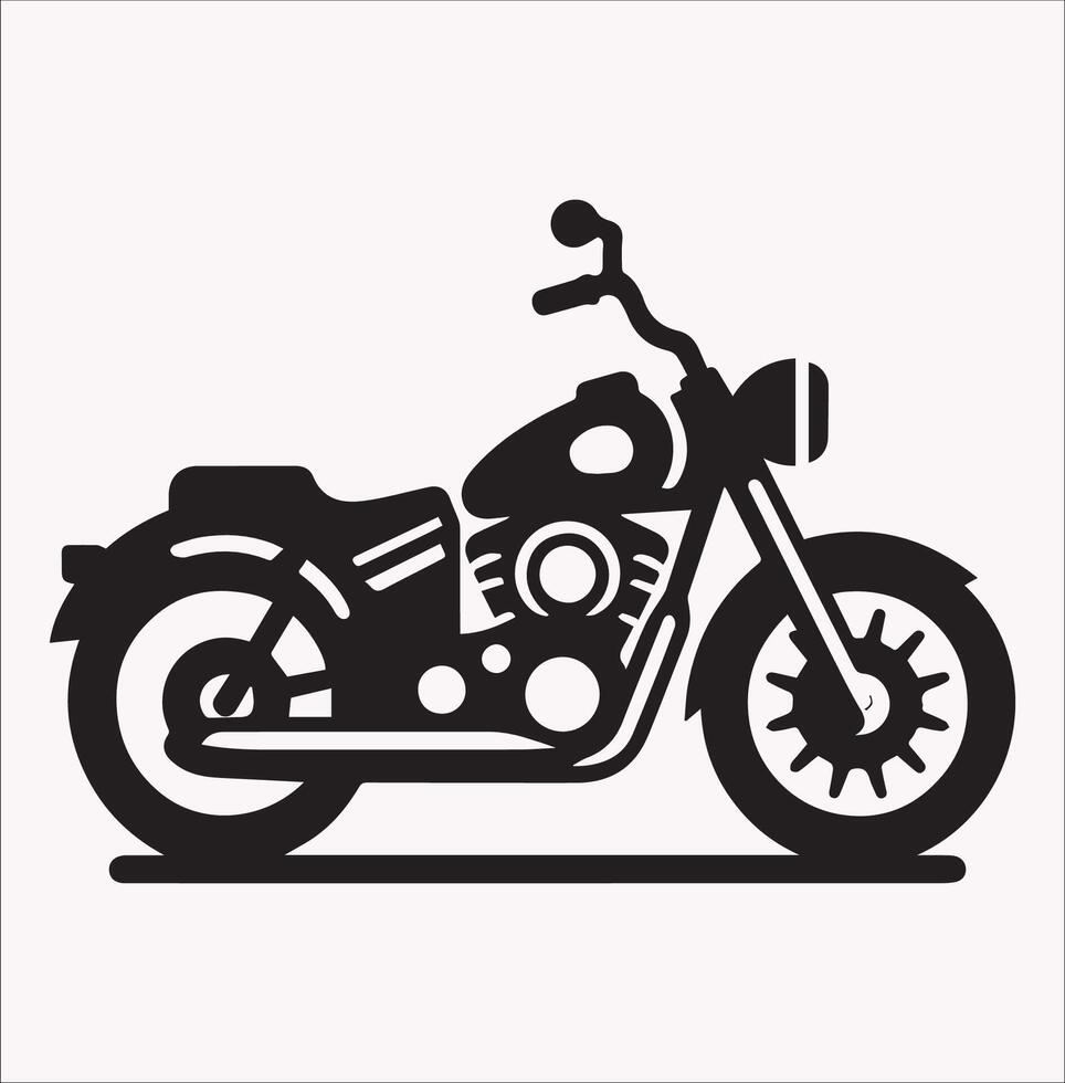 High-Resolution Motorcycle Icon Silhouette on White Background vector