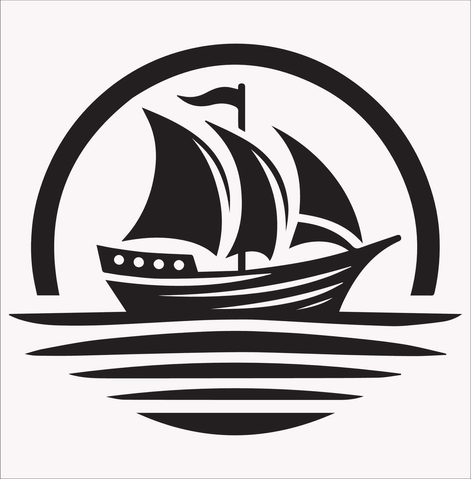 Minimalist Boat Silhouette Logo Timeless Design for Brands vector