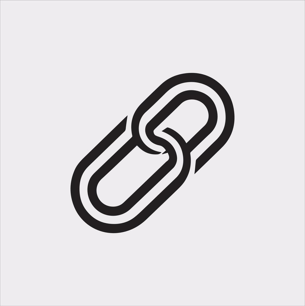 Modern Link Single Icon Silhouette for Graphic Design on White Background vector
