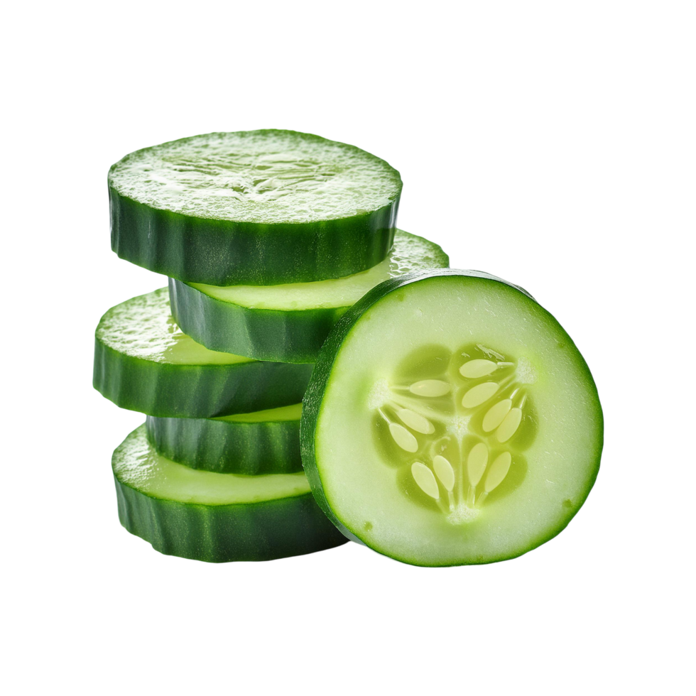 Realistic Cucumber slices on transparent background png