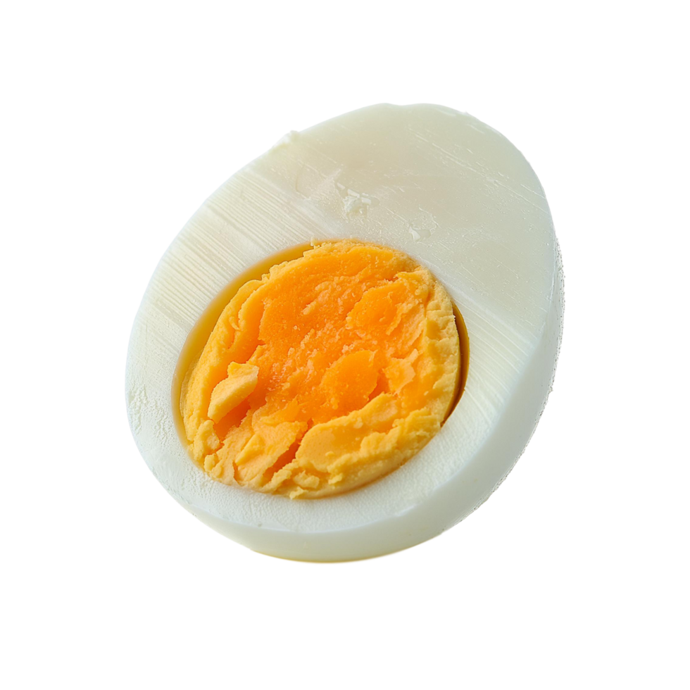 Cute Boil egg slice on transparent background png