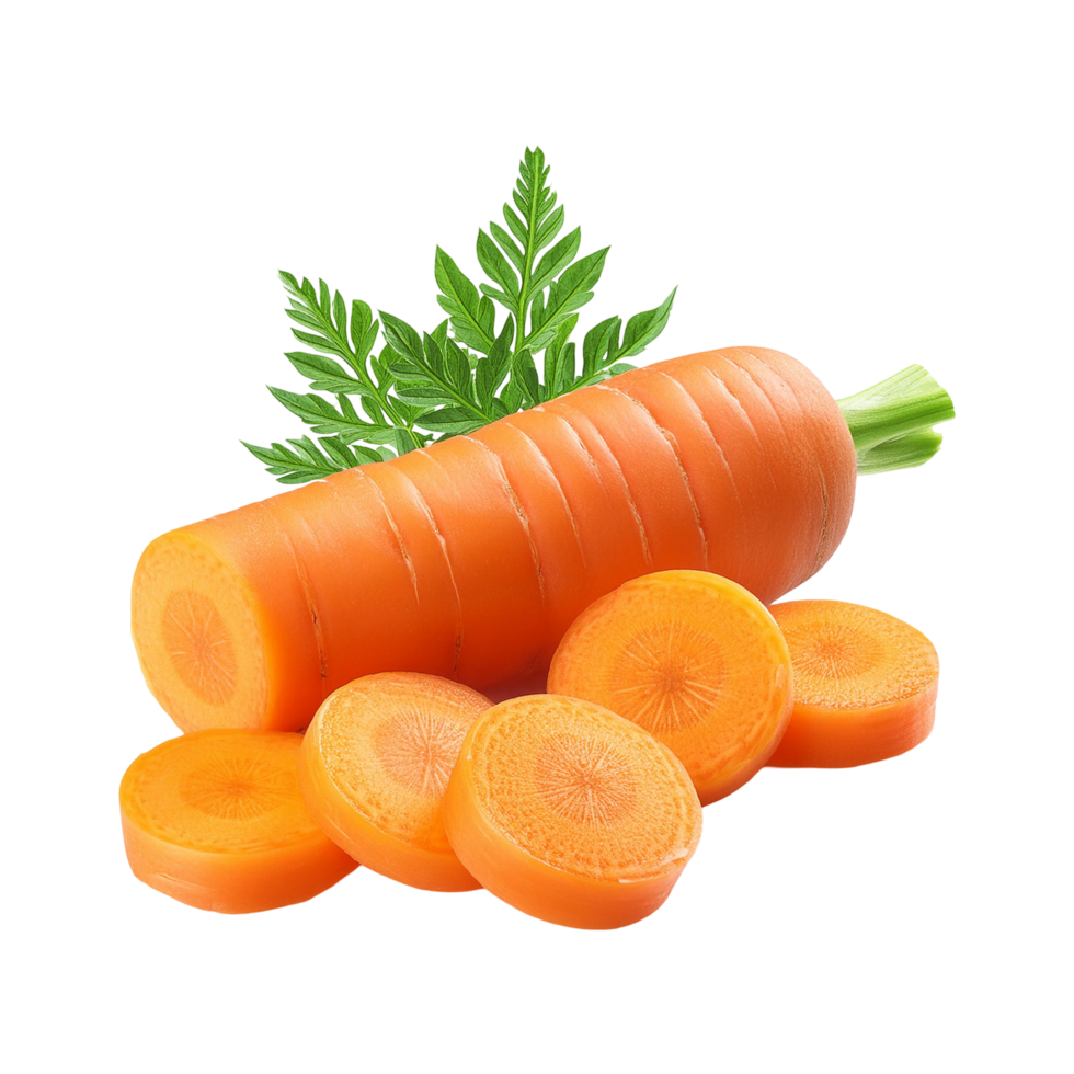 Carrot with slices on transparent background png