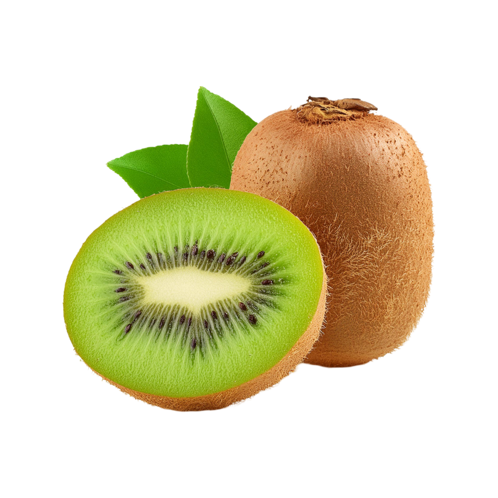 Kiwi fruit with slice on transparent background png