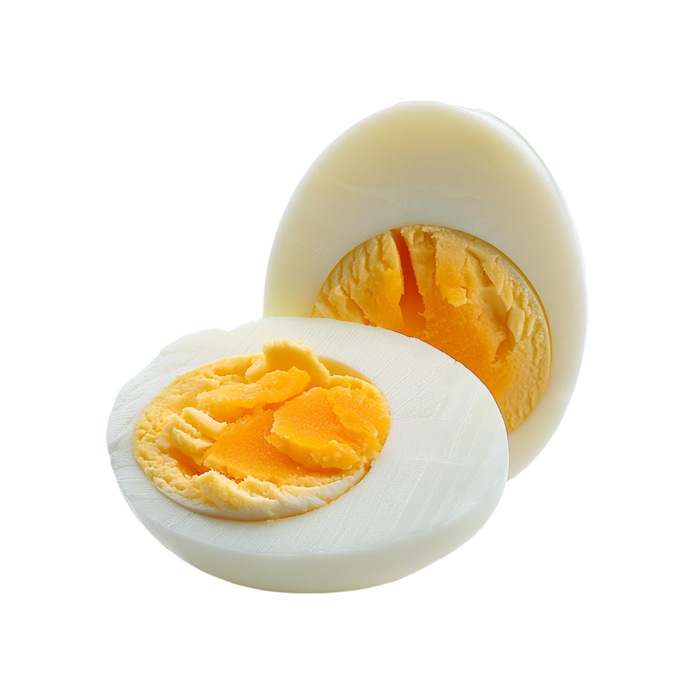 Boiled egg slices on transparent background png