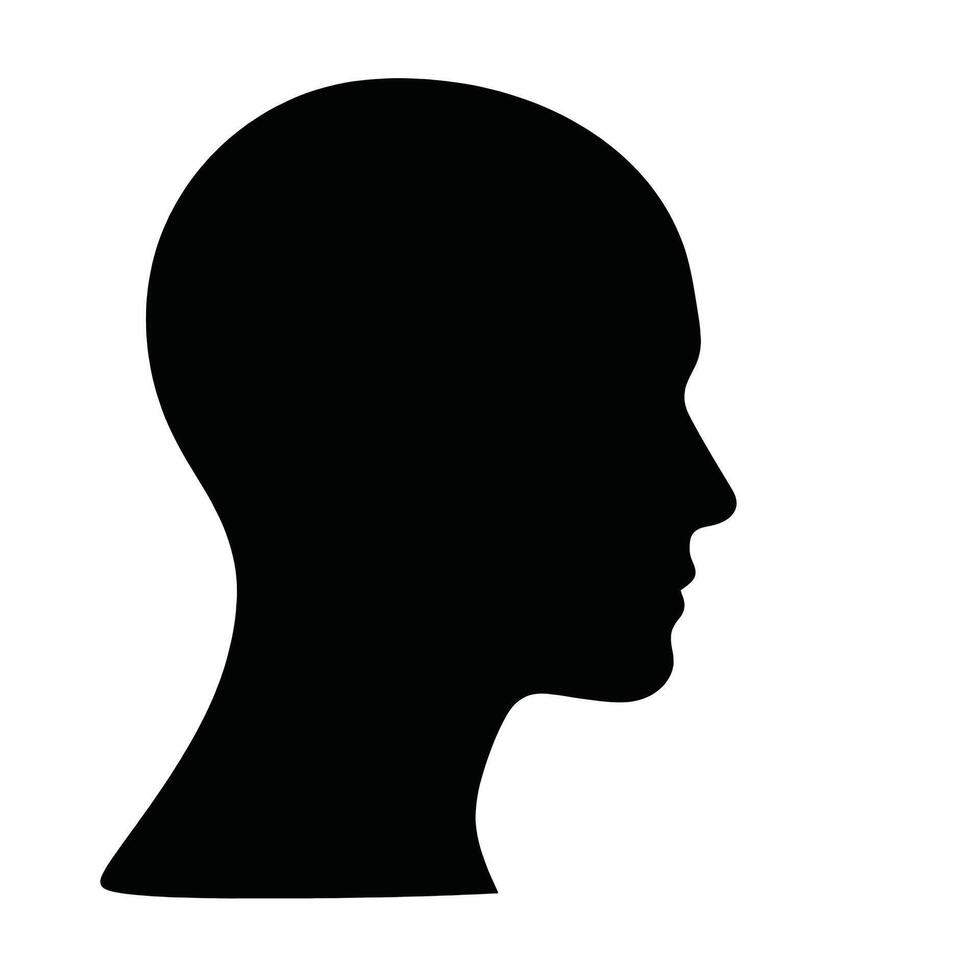 Silhouette of a man's head on a white background vector