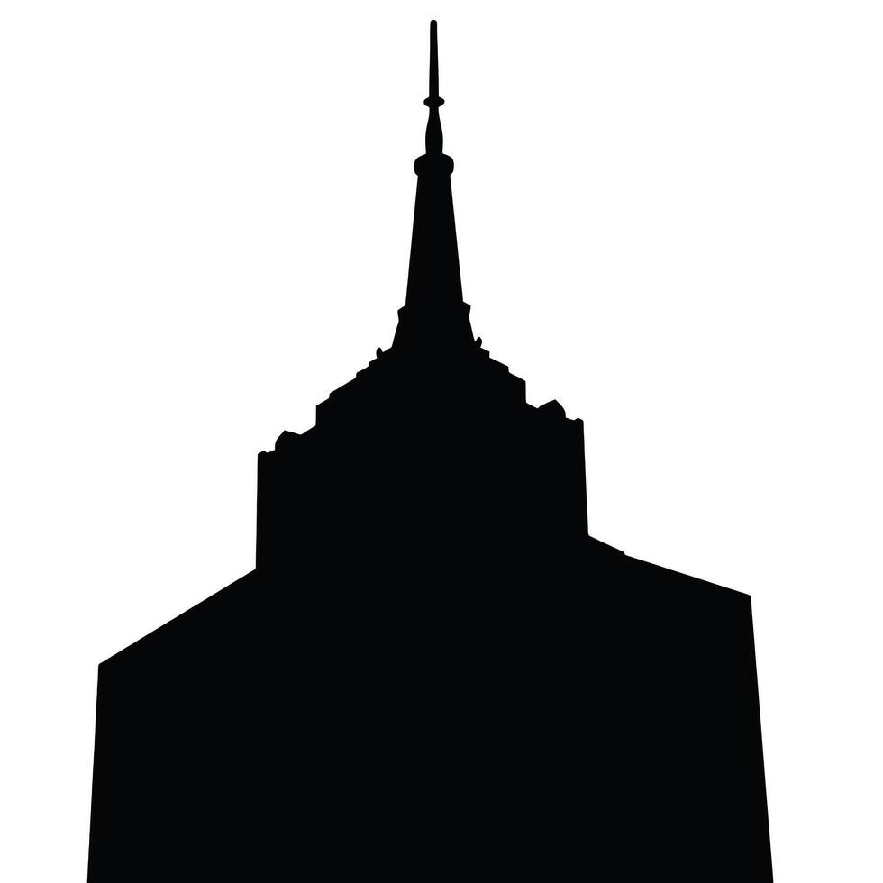 The silhouette of a church building with a steeple vector