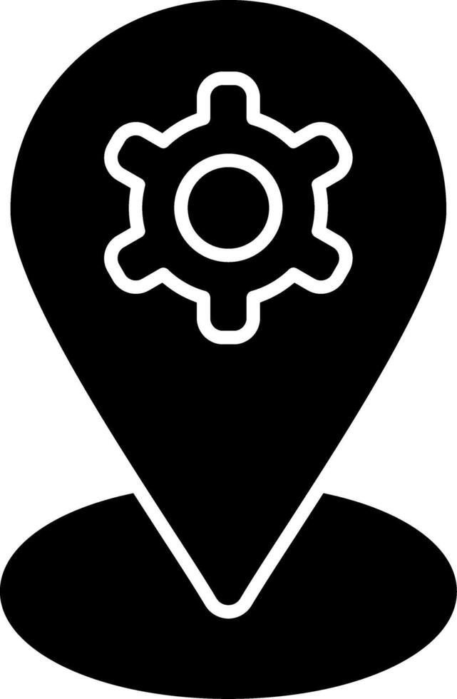 Location Mark Glyph Icon vector
