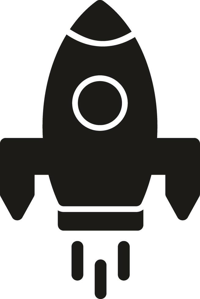 Space Ship Glyph Icon vector