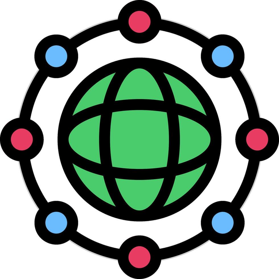 Network Colorful Icon vector