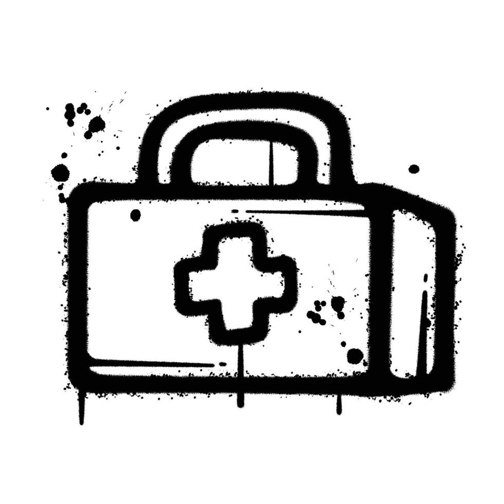 Graffiti Spray medical box isolated on white background vector