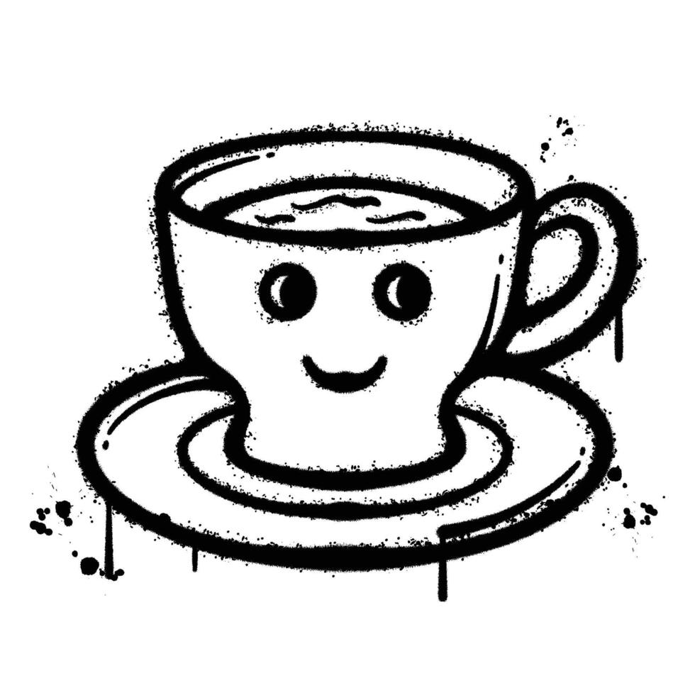 Graffiti Spray cup a coffee isolated on white background vector