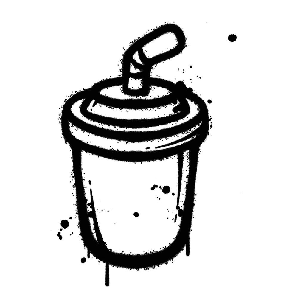 Graffiti Spray drink cup isolated on white background vector