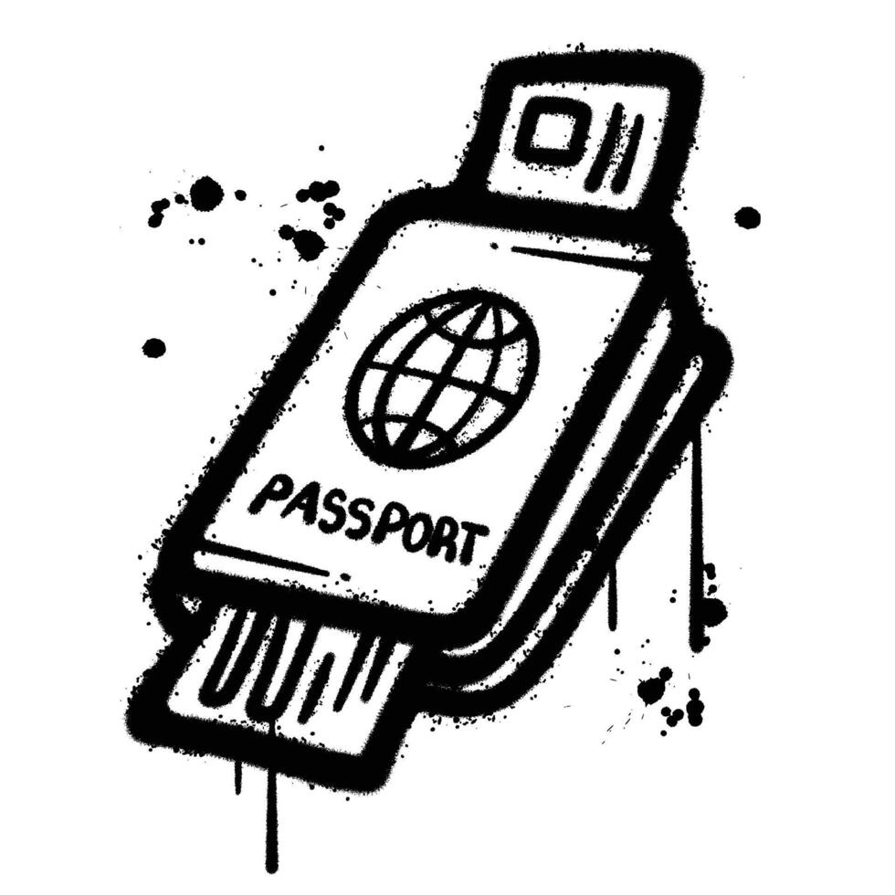 Graffiti Spray passport isolated on white background vector
