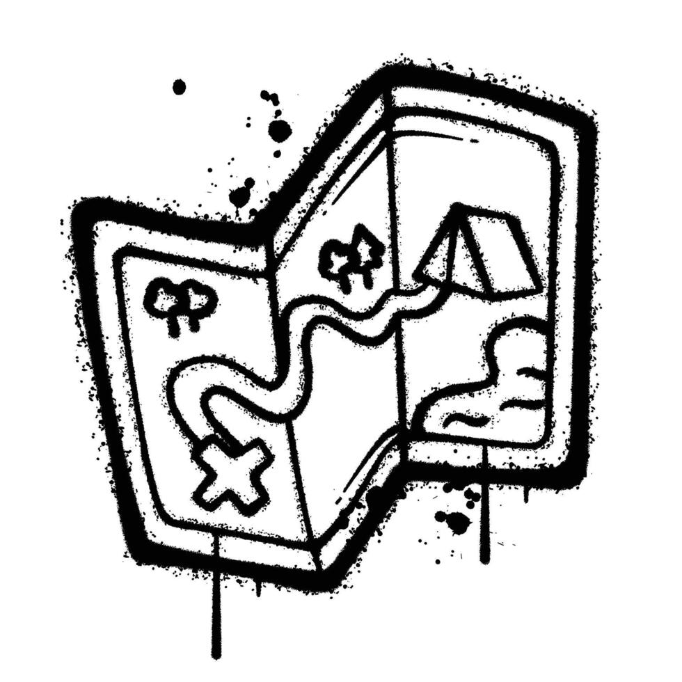 Graffiti Spray map isolated on white background vector