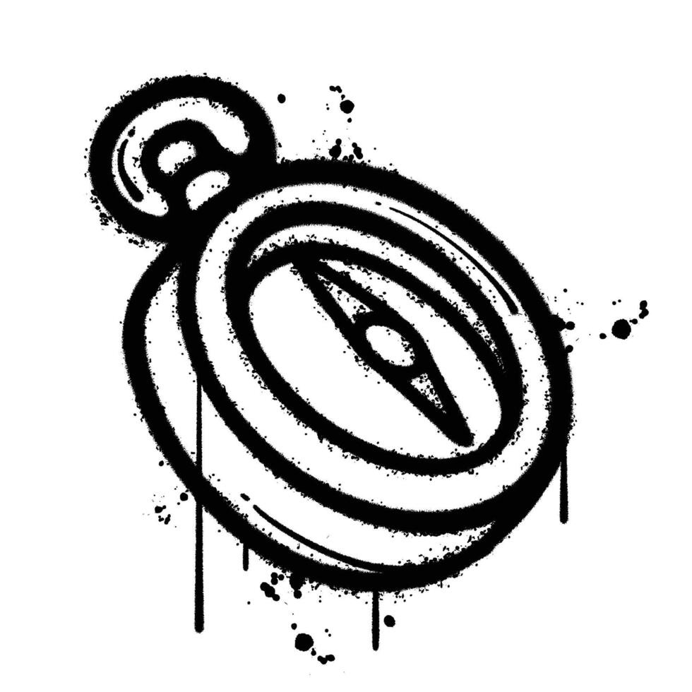 Graffiti Spray compass isolated on white background vector