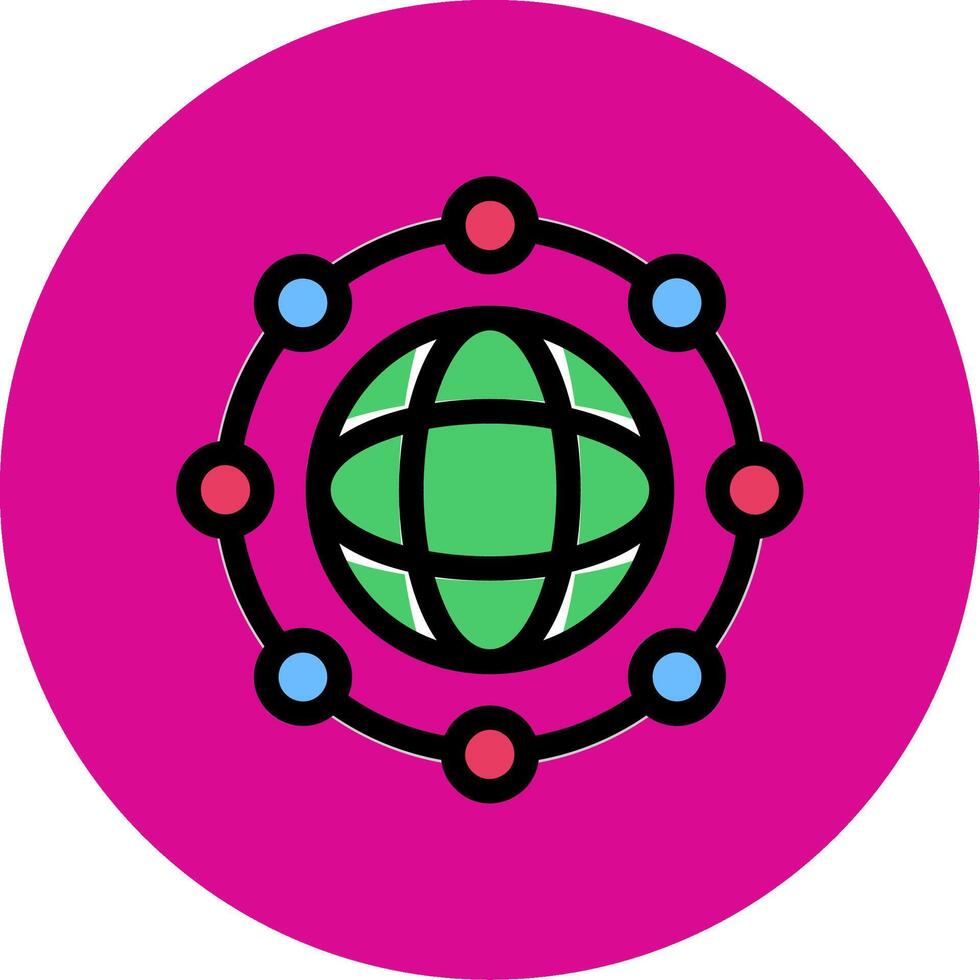 Network Colorful Icon vector