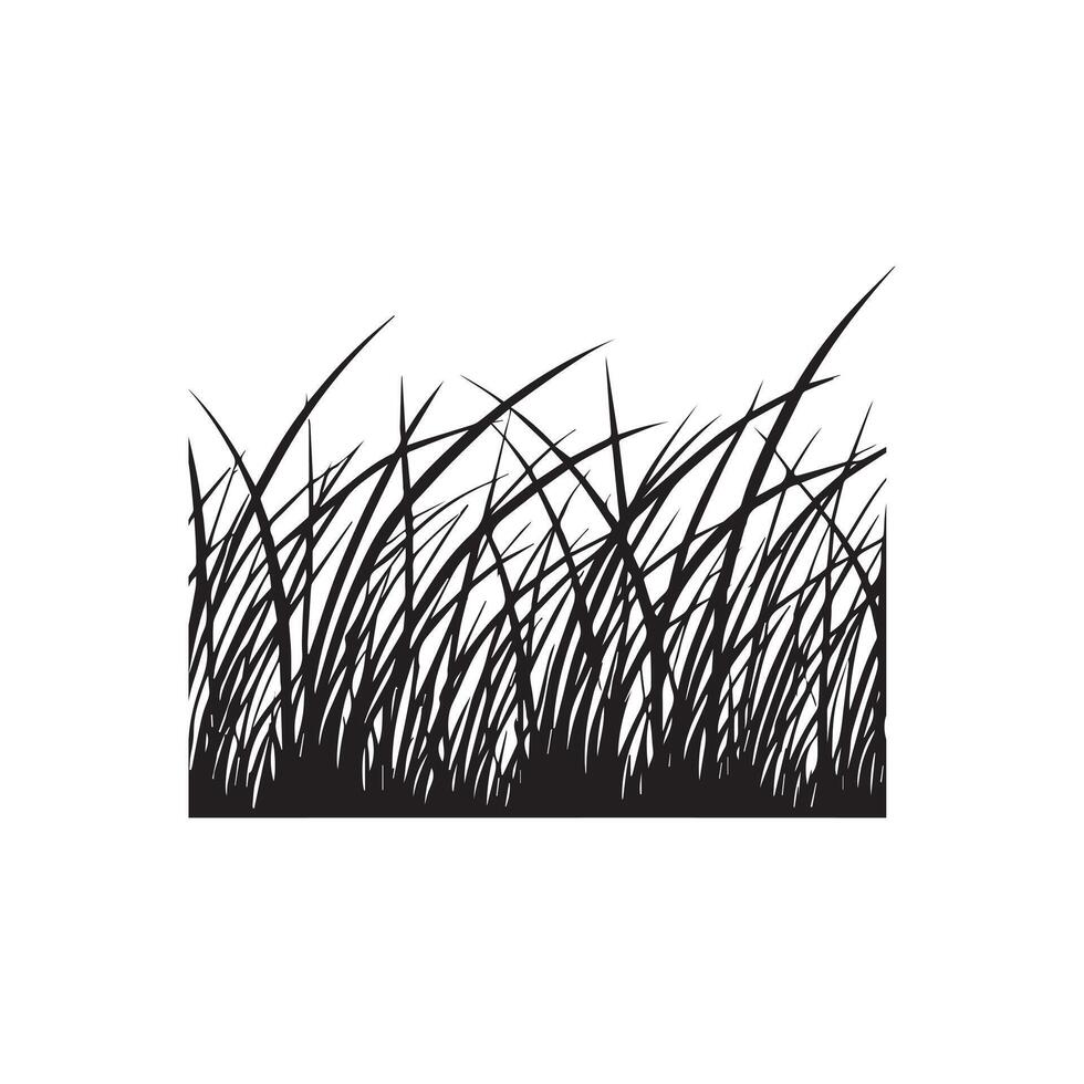 Grass Silhouette Line Illustration Elegant Clipart for Nature Design vector