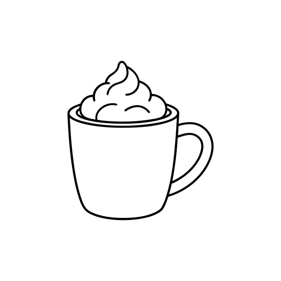 Christmas Cocoa cup Outline illustration vector