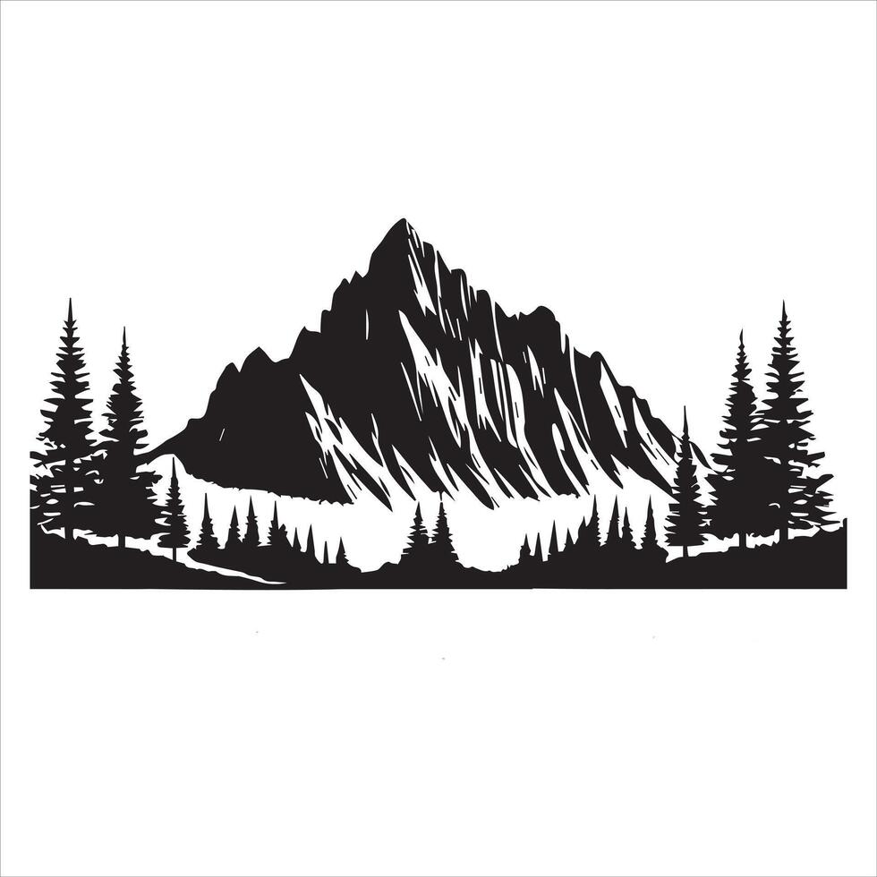 Forest and Mountain Silhouette Landscape Design vector