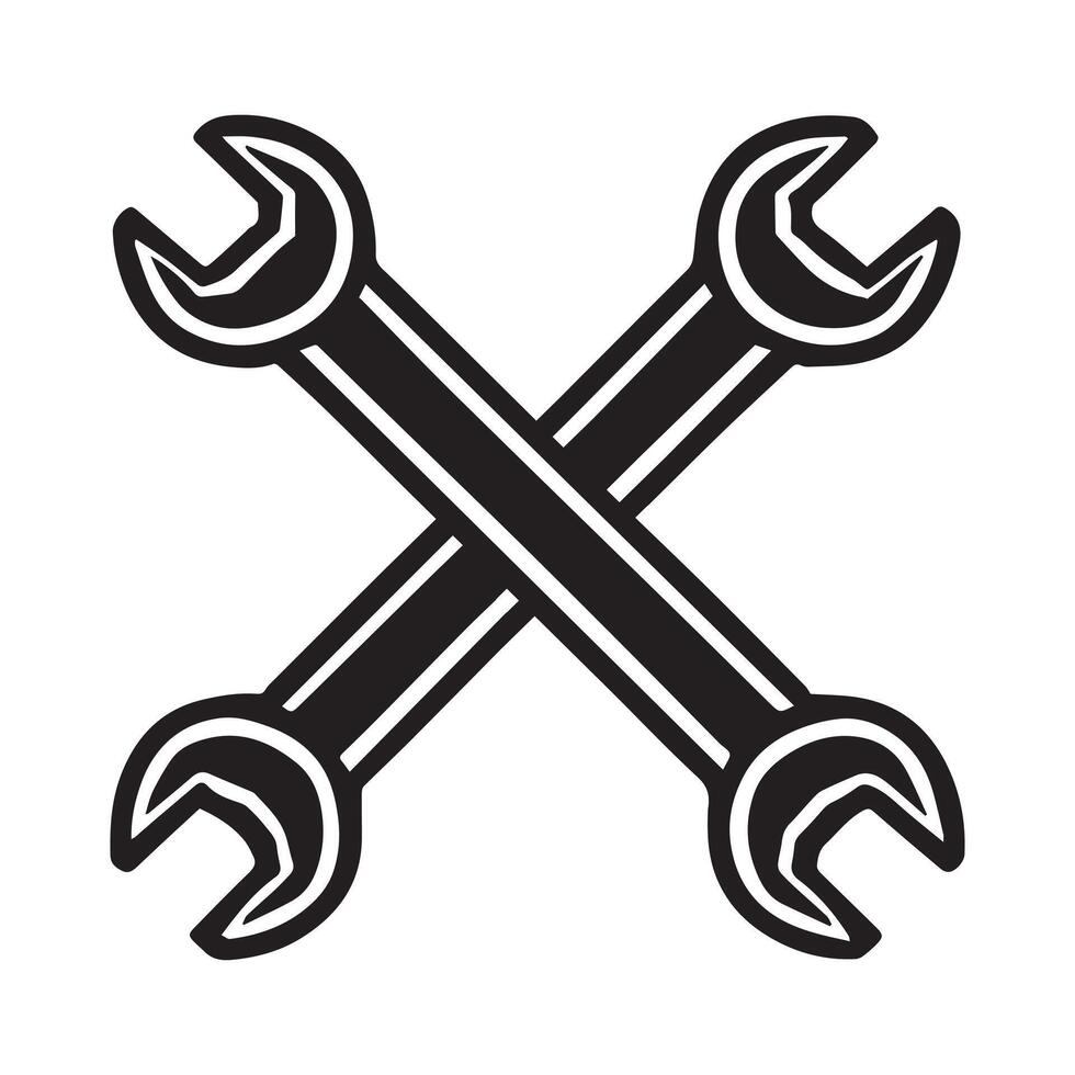 Crossed wrenches icon illustration vector