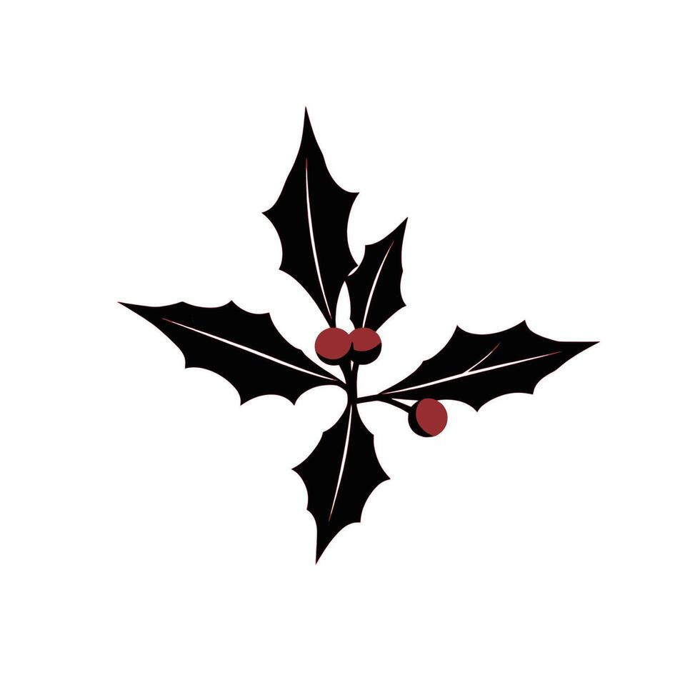 Christmas holly leaf illustration vector