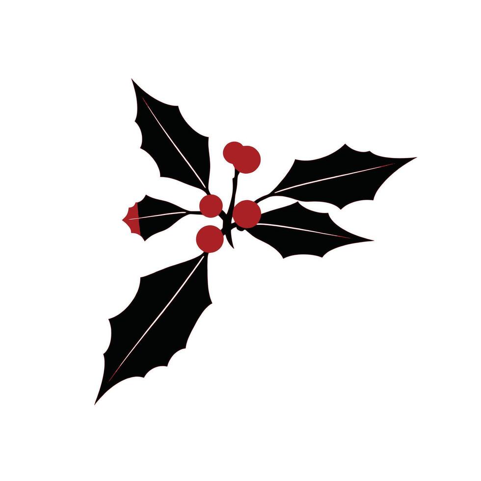 Christmas holly leaves illustration vector