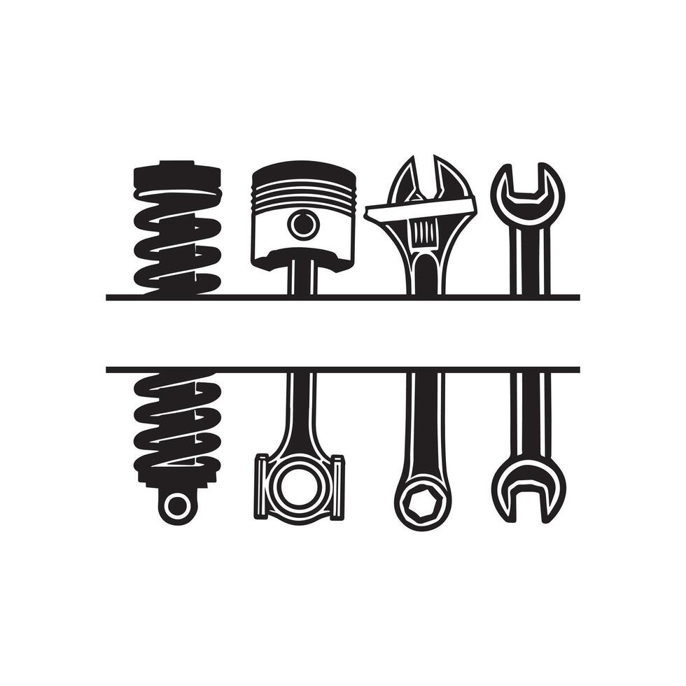 A set of tools and a spring on a white background vector
