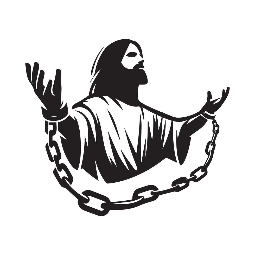 Jesus Christ Figure in Black and White Sketch vector