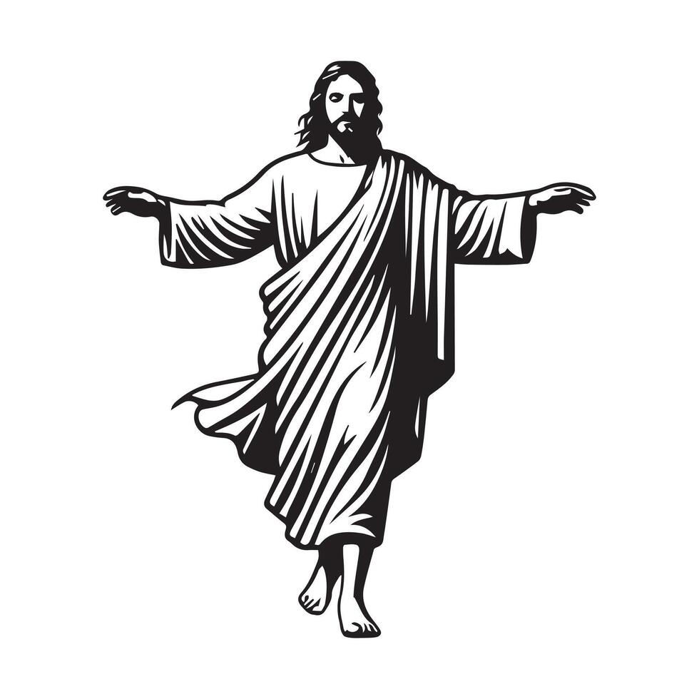 Subtle Black and White Depiction of Jesus Christ vector