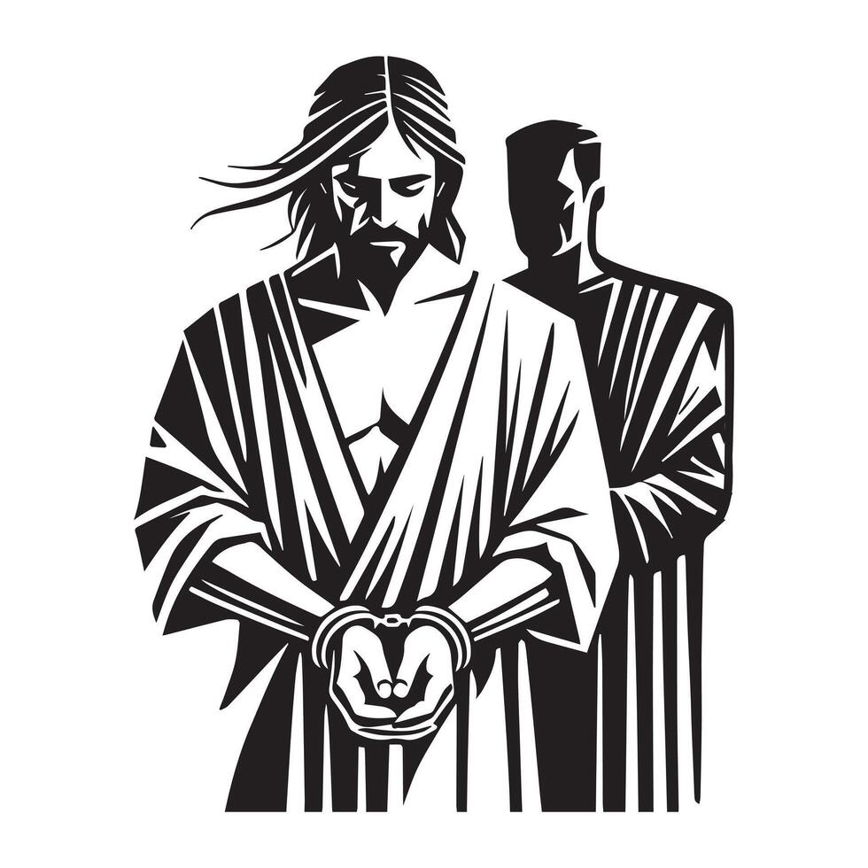 Jesus Christ Art in Black and White vector